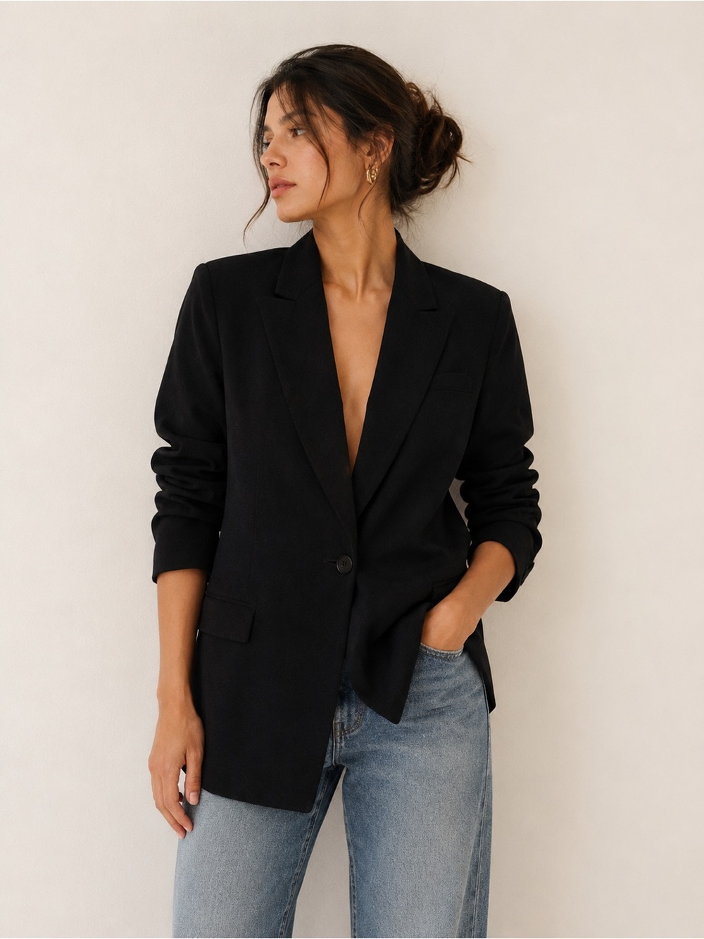 Giorgio Armani Black Single-Button Women's Blazer